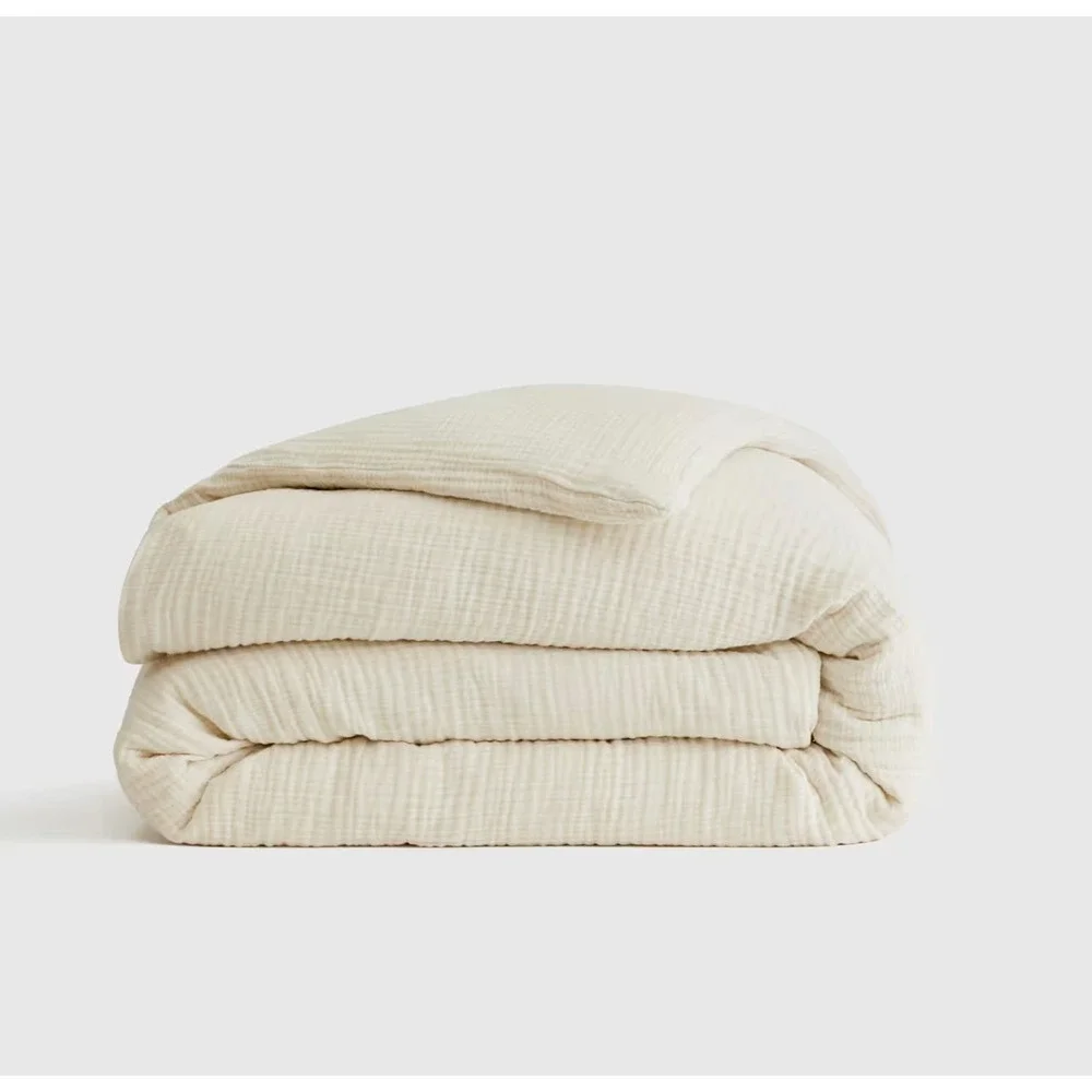 Quince Organic Airy Gauze Duvet Cover King/Cal King Undyed Off-White NO SHAMS